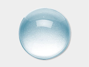 blue topaz cabochon with smooth, domed surface